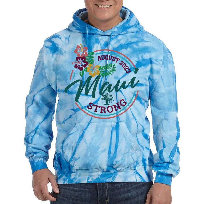 Supportive Colorful Maui Strong Lahaina Banyan Tree Tie Dye Hoodie