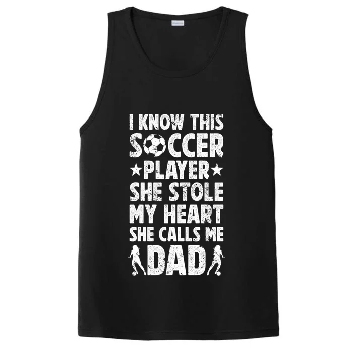 She Calls Me Dad Of A Soccer Player Father Soccer Dad Gift Performance Tank