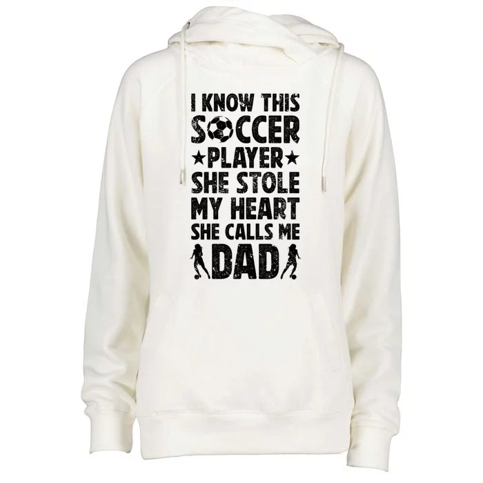 She Calls Me Dad Of A Soccer Player Father Soccer Dad Gift Womens Funnel Neck Pullover Hood