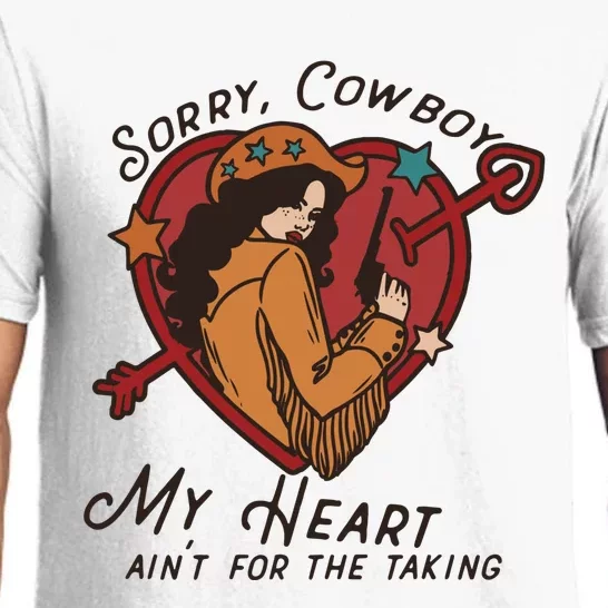 Sorry Cowboy My Heart AinT For The Talking Cowgirl Western Pajama Set