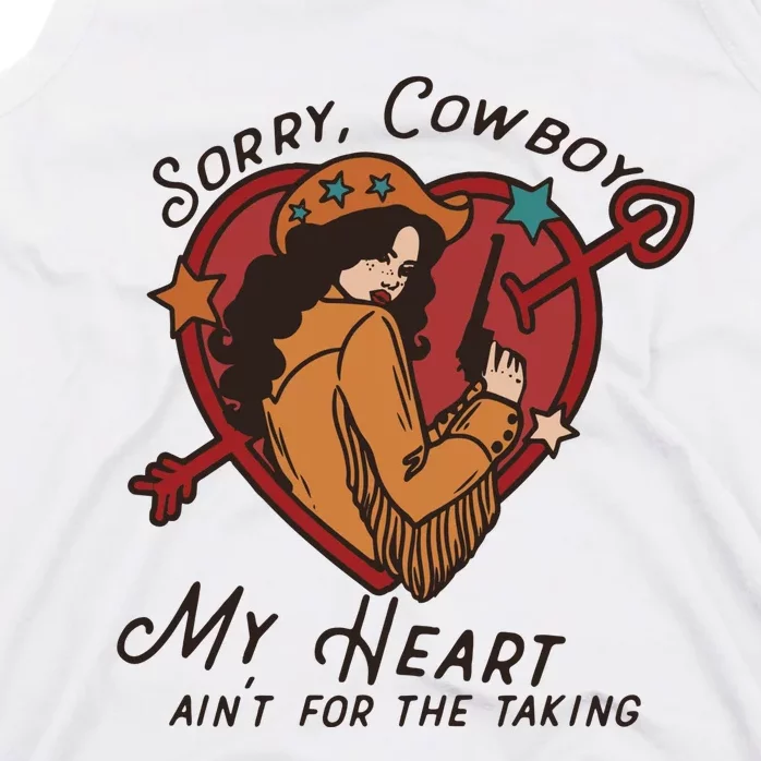 Sorry Cowboy My Heart AinT For The Talking Cowgirl Western Tank Top