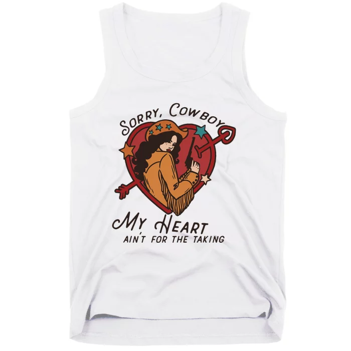 Sorry Cowboy My Heart AinT For The Talking Cowgirl Western Tank Top