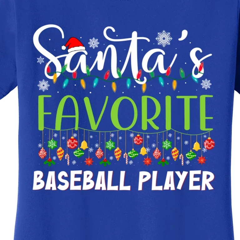 Santa Claus Merry Christmas SantaS Favorite Baseball Player Gift Women's T-Shirt