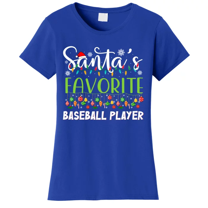 Santa Claus Merry Christmas SantaS Favorite Baseball Player Gift Women's T-Shirt