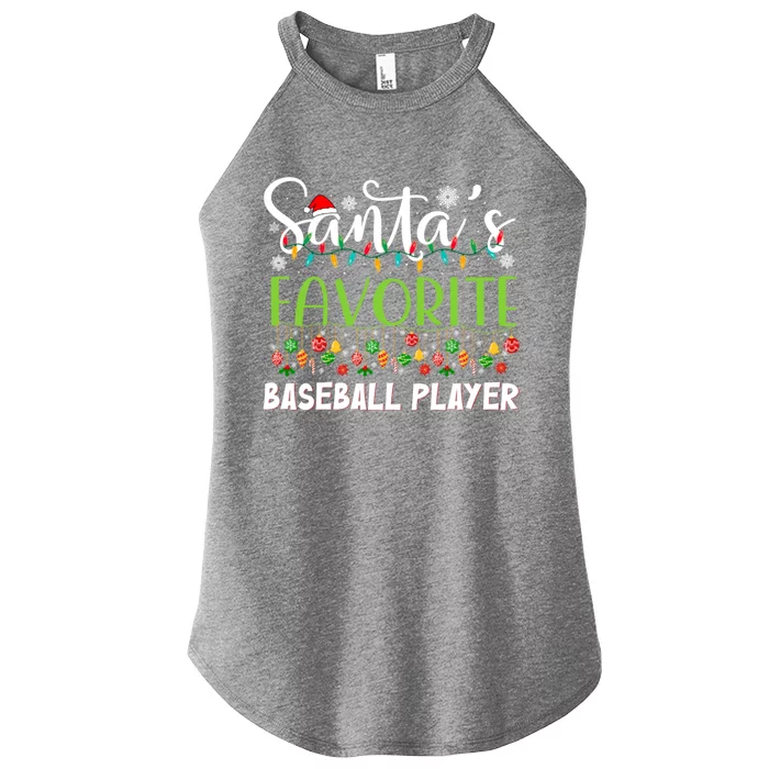 Santa Claus Merry Christmas SantaS Favorite Baseball Player Gift Women’s Perfect Tri Rocker Tank