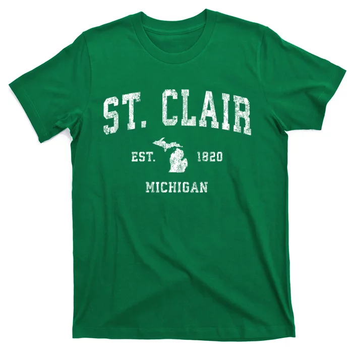 St. Clair Michigan Mi Vintage Established Athletic Sports Design T-Shirt