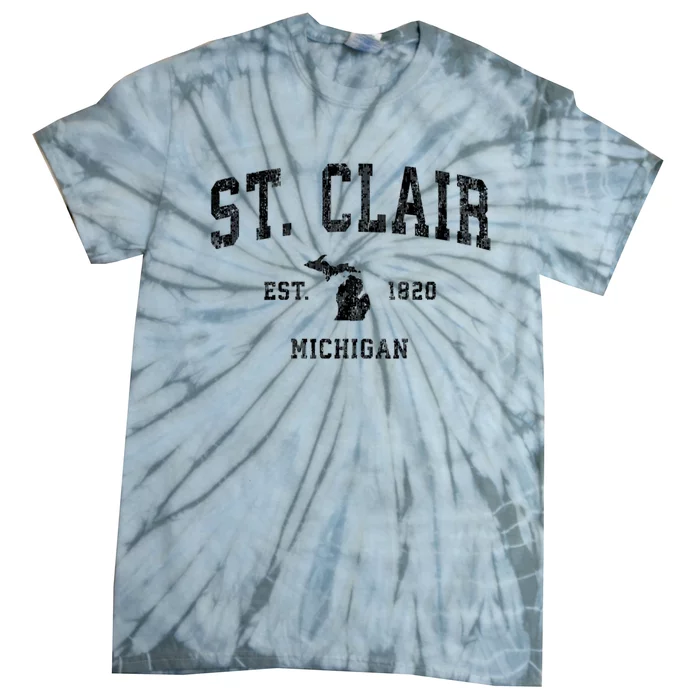 St. Clair Michigan Mi Vintage Established Athletic Sports Design Tie-Dye T-Shirt