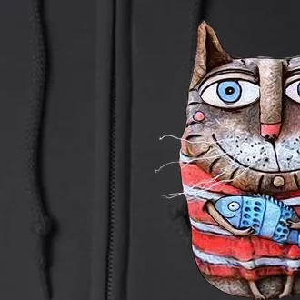 Sweet Cat Motifs Cat Full Zip Hoodie