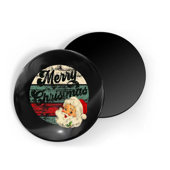 Santa Claus Merry Christmas Face Old Fashioned Magnet