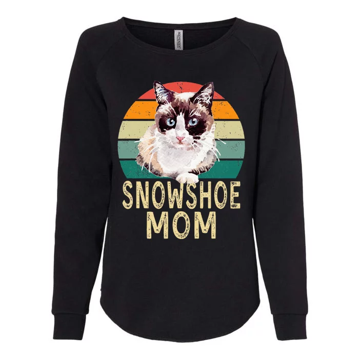 Snowshoe Cat Mom Retro Vintage Funny I Love My Cat Womens California Wash Sweatshirt