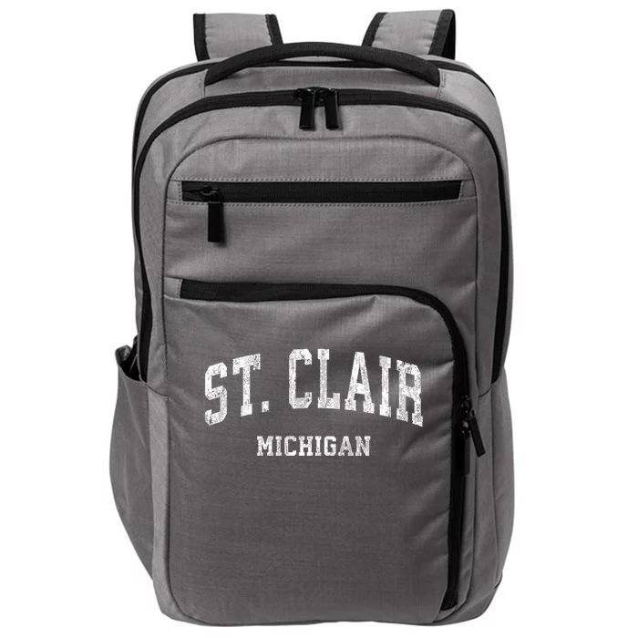 St. Clair Michigan Mi Vintage Varsity Sports Design Impact Tech Backpack