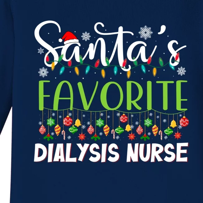 Santa Claus Merry Christmas SantaS Favorite Dialysis Nurse Gift Baby Long Sleeve Bodysuit