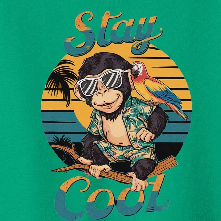 Stay Cool Monkey With Parrot Friend Jungle Time Fun Toddler T-Shirt