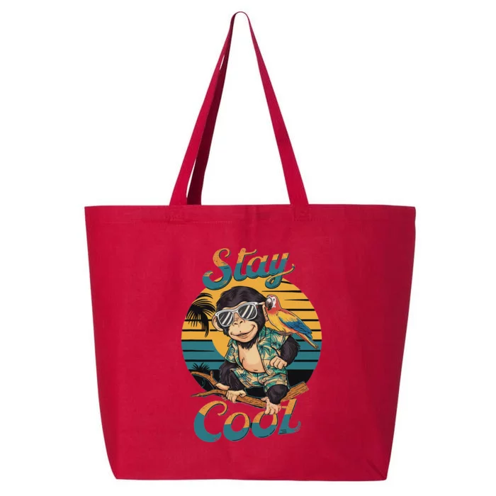 Stay Cool Monkey With Parrot Friend Jungle Time Fun 25L Jumbo Tote