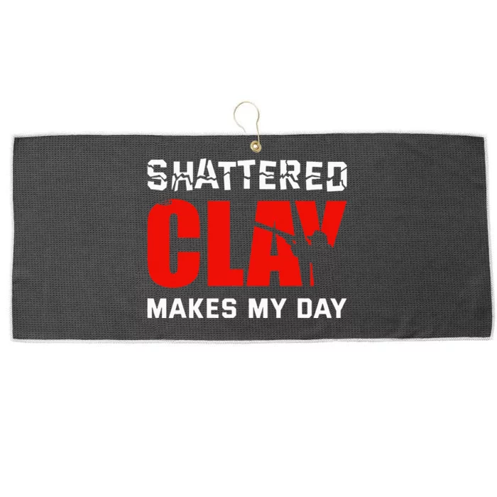 Shattered Clay Makes My Day Trap Skeet Shooting Clay Pigeon Large Microfiber Waffle Golf Towel