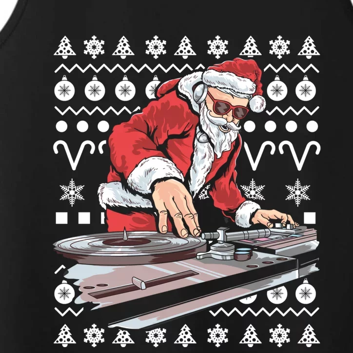 Santa Claus Music Dj Tacky Christmas Ugly Xmas Gift Performance Tank