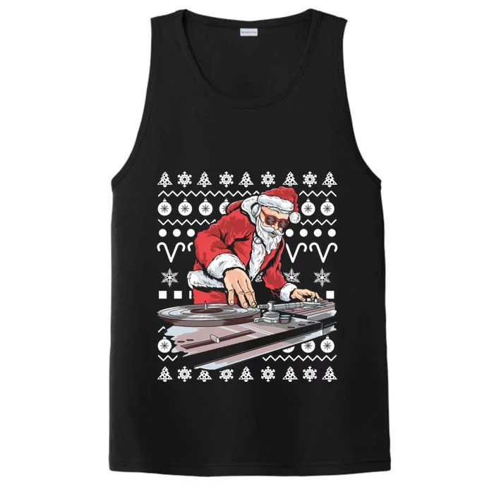 Santa Claus Music Dj Tacky Christmas Ugly Xmas Gift Performance Tank