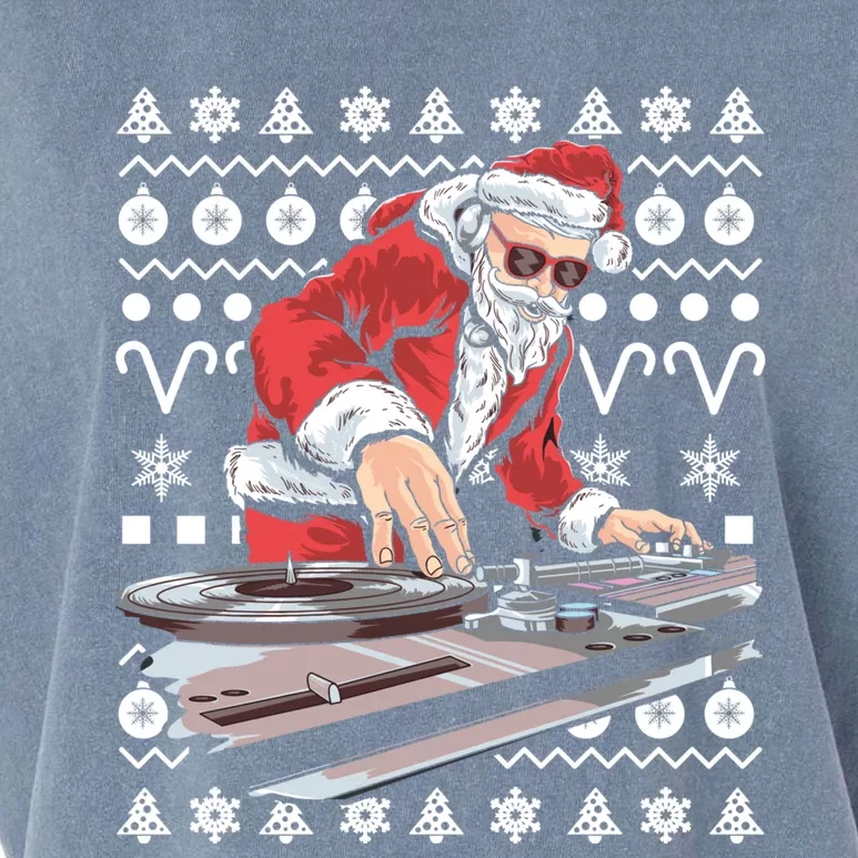 Santa Claus Music Dj Tacky Christmas Ugly Xmas Gift Garment-Dyed Women's Muscle Tee