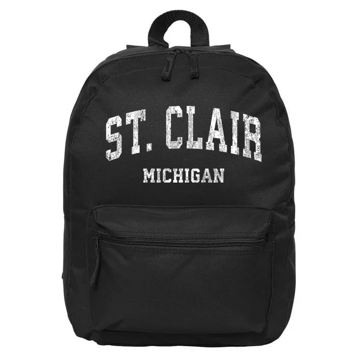 St. Clair Michigan Mi Vintage Varsity Sports 16 in Basic Backpack