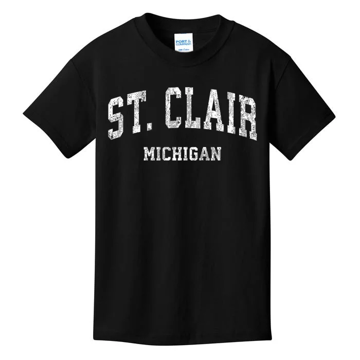 St. Clair Michigan Mi Vintage Varsity Sports Kids T-Shirt