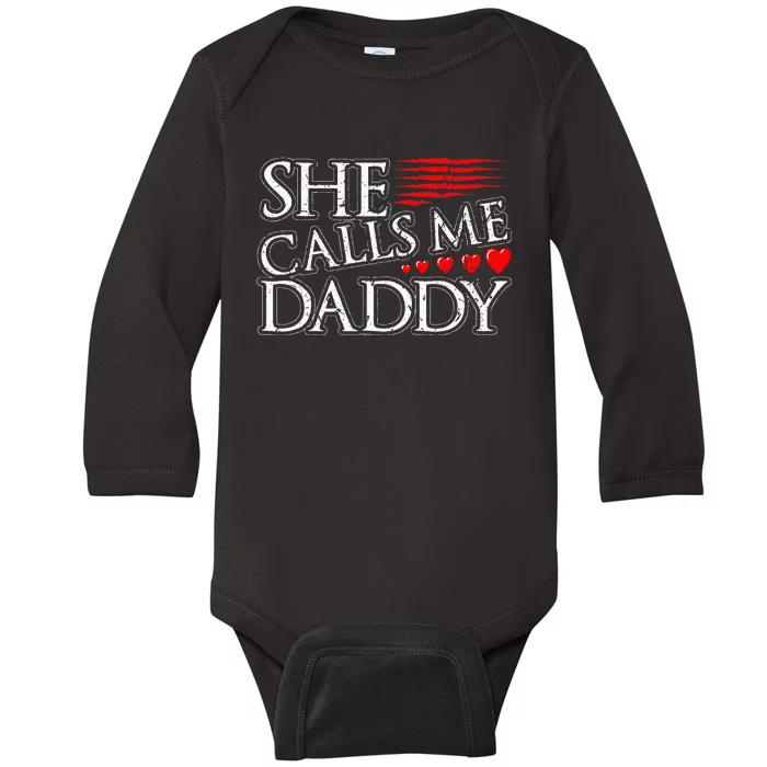 She Calls Me Daddy Sexy DDLG Kinky BDSM Sub Dom Submissive Baby Long Sleeve Bodysuit