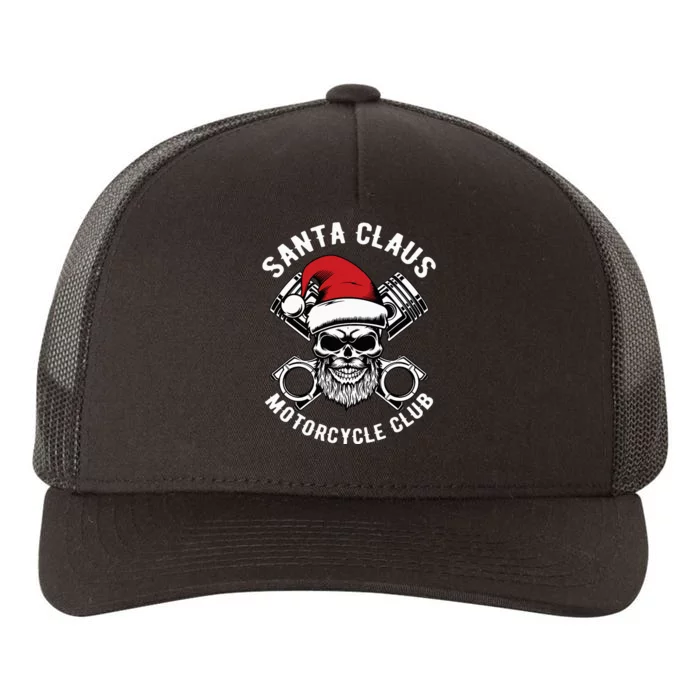 Santa Claus Motorcycle Club Christmas Pajama Cool Xmas Biker Yupoong Adult 5-Panel Trucker Hat