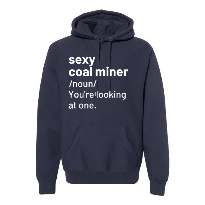 Sexy Coal Miner Definition Funny Mining Premium Hoodie