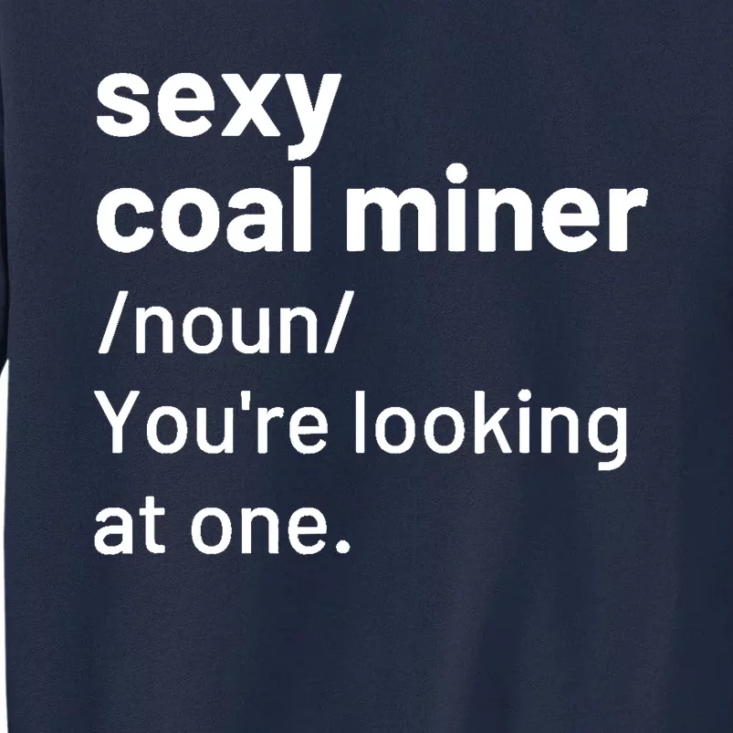 Sexy Coal Miner Definition Funny Mining Tall Sweatshirt