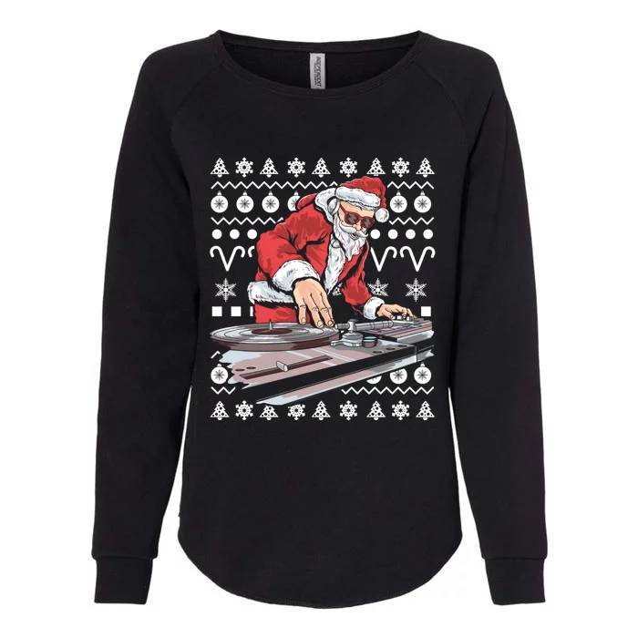 Santa Claus Music Dj Ugly Christmas Tacky Xmas Design Cute Gift Womens California Wash Sweatshirt