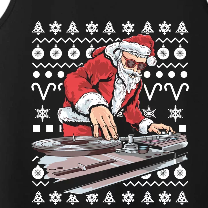 Santa Claus Music Dj Tacky Christmas Ugly Xmas Funny Gift Performance Tank