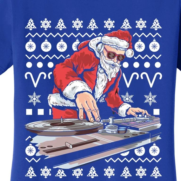 Santa Claus Music Dj Tacky Christmas Ugly Xmas Funny Gift Women's T-Shirt