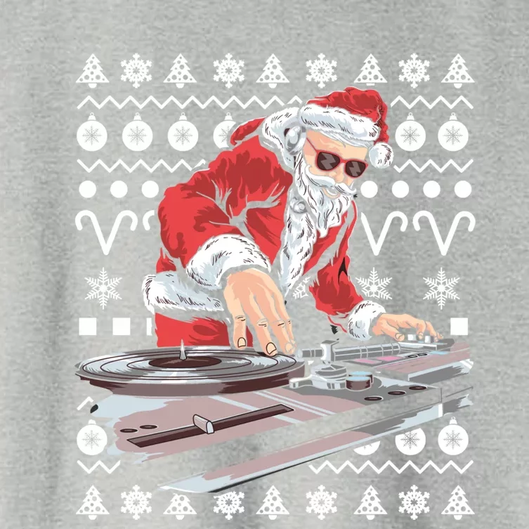 Santa Claus Music Dj Tacky Christmas Ugly Xmas Funny Gift Women's Crop Top Tee