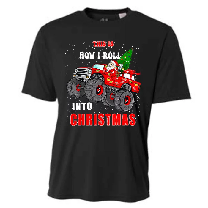 Santa Claus Monster Truck Christmas Xmas Cooling Performance Crew T-Shirt