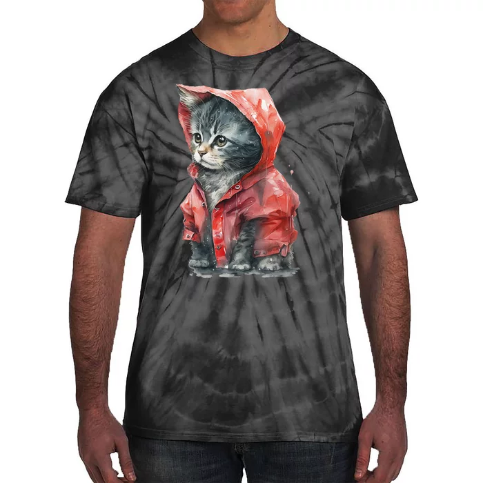 Sweet Cat Motifs Cat Tie-Dye T-Shirt