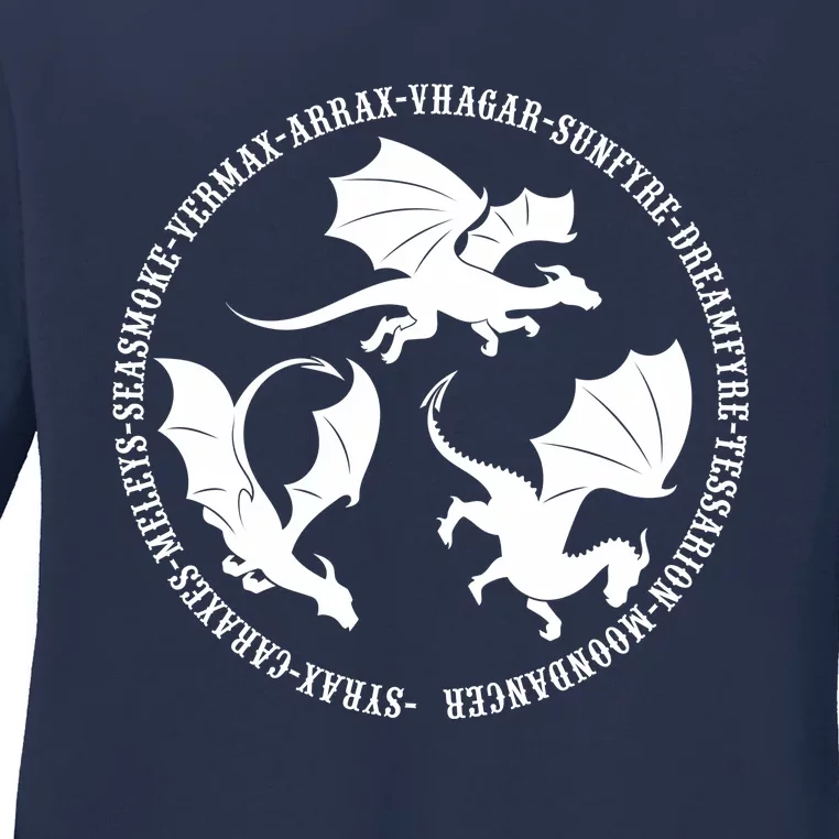 Syrax Caraxes Meleys Seasmoke House Targaryen Dragon Ladies Long Sleeve Shirt