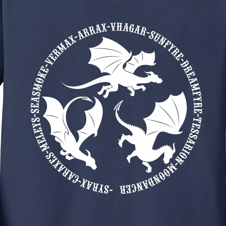 Syrax Caraxes Meleys Seasmoke House Targaryen Dragon Kids Long Sleeve Shirt