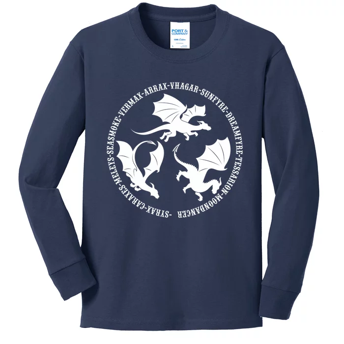 Syrax Caraxes Meleys Seasmoke House Targaryen Dragon Kids Long Sleeve Shirt