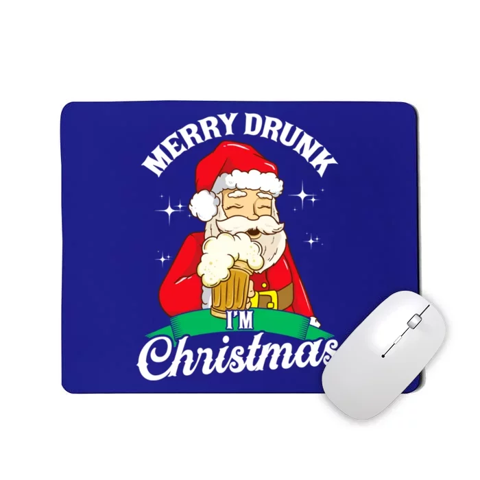 Santa Claus Merry Drunk I’M Christmas Print Funny Gift Mousepad