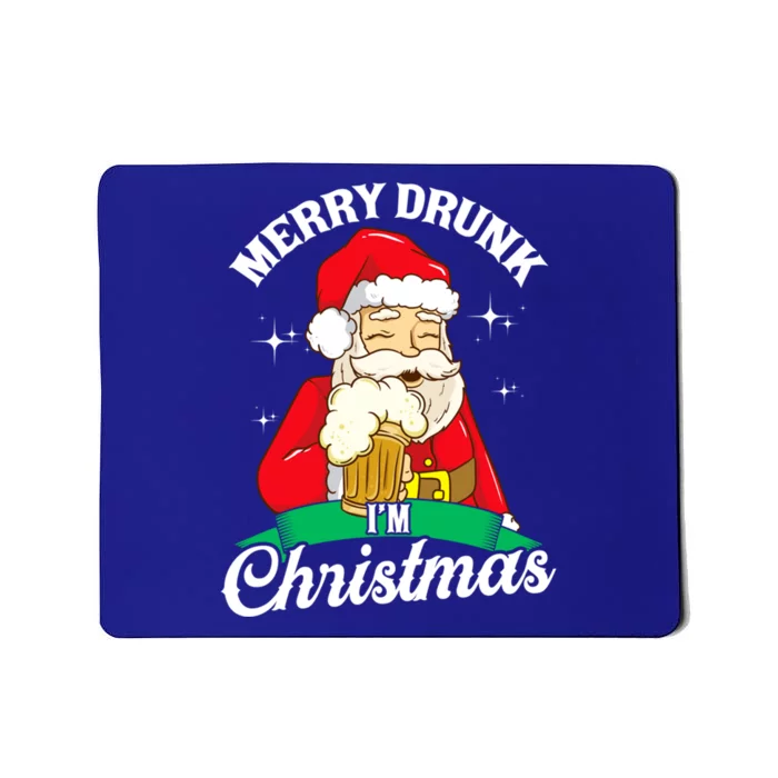 Santa Claus Merry Drunk I’M Christmas Print Funny Gift Mousepad