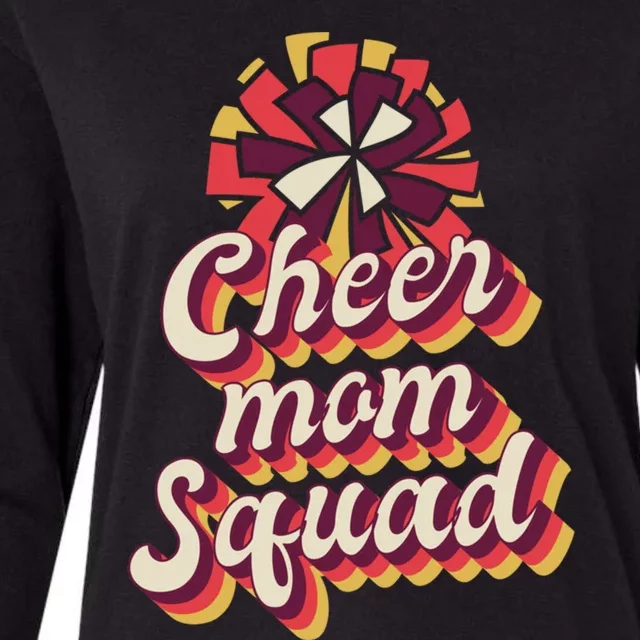 S Cheer Mom Squad Gift Pom Pom Retro Cheerleader Meaningful Gift Womens Cotton Relaxed Long Sleeve T-Shirt