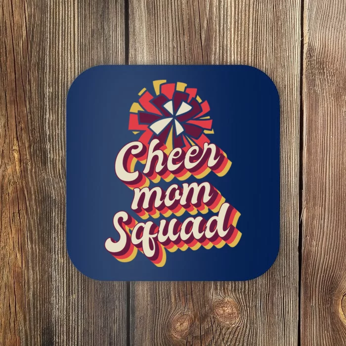 S Cheer Mom Squad Gift Pom Pom Retro Cheerleader Meaningful Gift Coaster