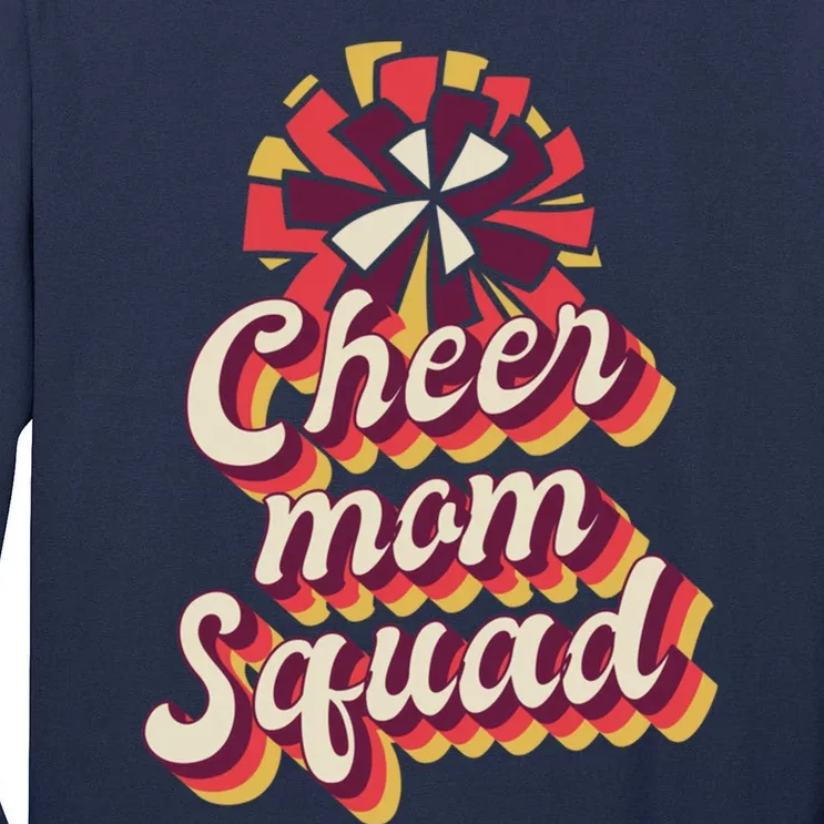 S Cheer Mom Squad Gift Pom Pom Retro Cheerleader Meaningful Gift Tall Long Sleeve T-Shirt