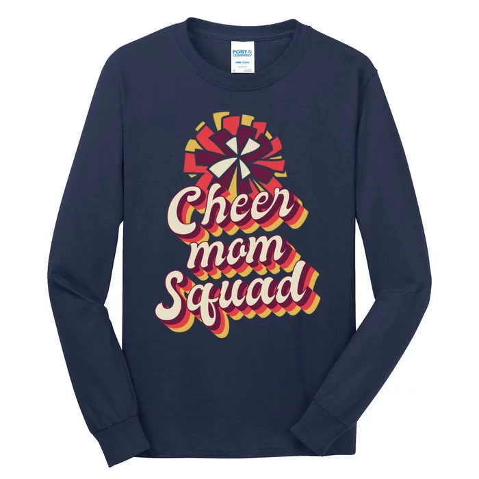 S Cheer Mom Squad Gift Pom Pom Retro Cheerleader Meaningful Gift Tall Long Sleeve T-Shirt