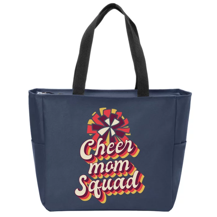 S Cheer Mom Squad Gift Pom Pom Retro Cheerleader Meaningful Gift Zip Tote Bag