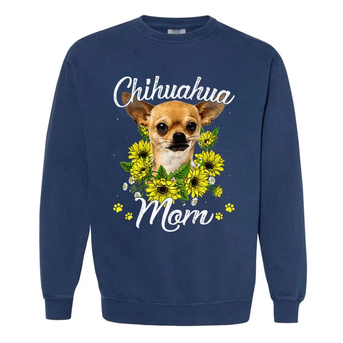 Sunflower Chihuahua Mom Lover Mother's Day Garment-Dyed Sweatshirt