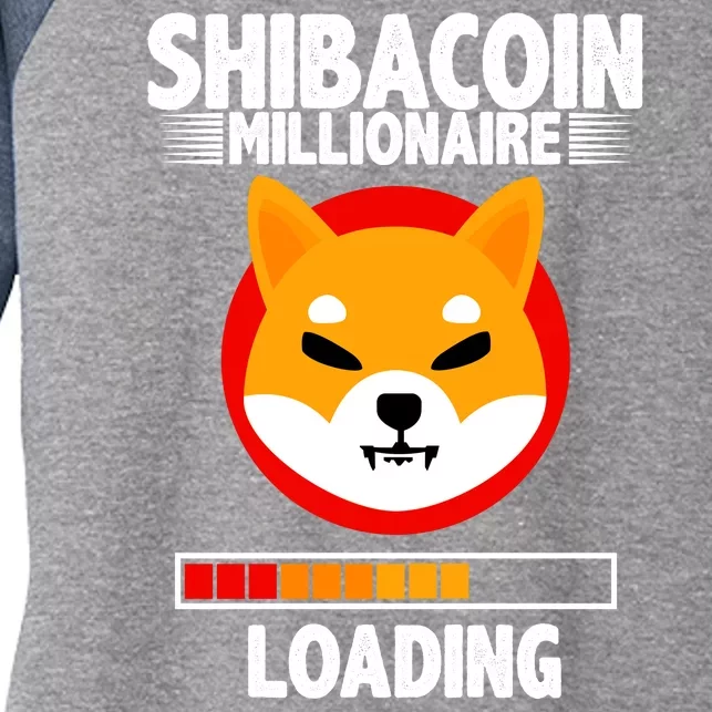 Shiba Coin Millionaire Loading Women's Tri-Blend 3/4-Sleeve Raglan Shirt