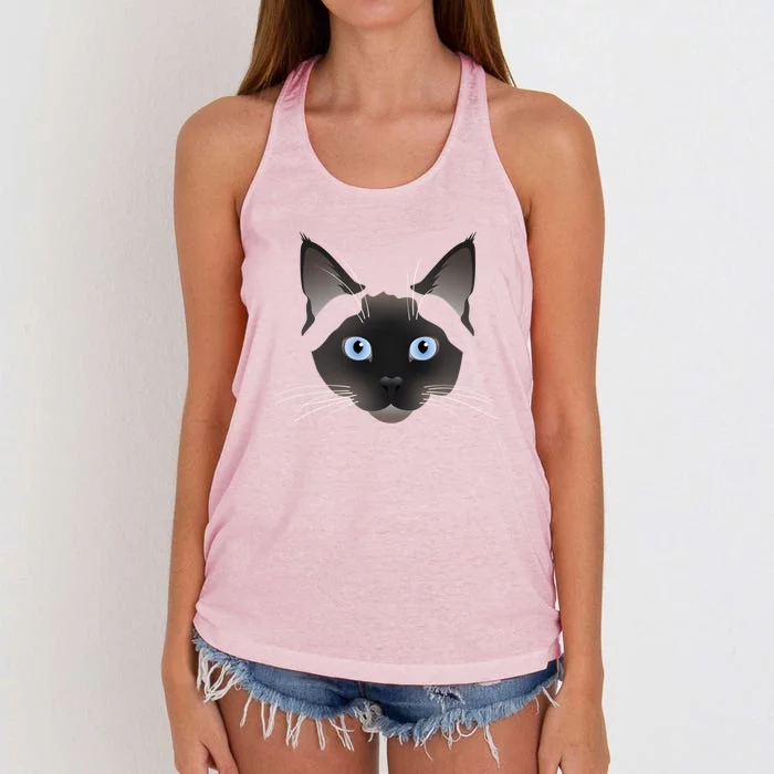 Siamese Cat Meaningful Gift Women's Knotted Racerback Tank