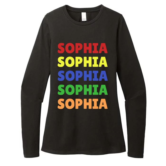 Sophia Colorful Name Stack Pride In Your Name Gift Womens CVC Long Sleeve Shirt