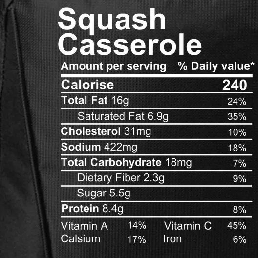 Squash Casserole Nutrition Facts Label City Backpack