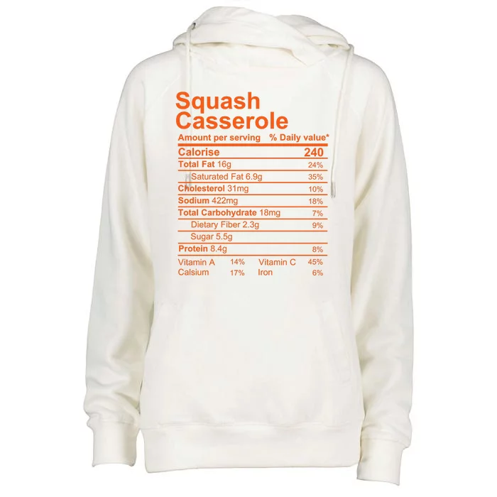 Squash Casserole Nutrition Facts Label Womens Funnel Neck Pullover Hood